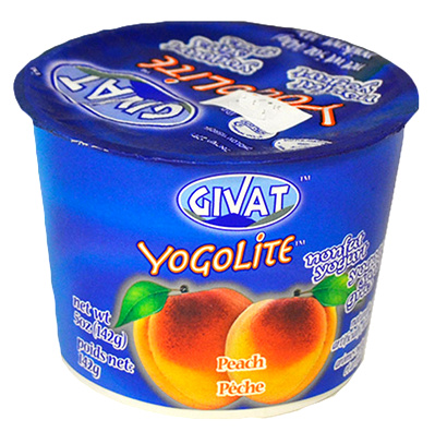 Givat Nonfat Yogurt Peach Yogolite 5 oz