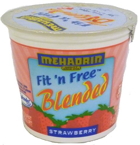 Mehadrin Strawberry Fit n Free Blended Yogurt 6 oz