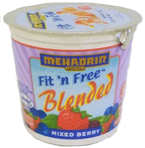 Mehadrin Mixed Berry Fit n Free Blended Yogurt 6 oz