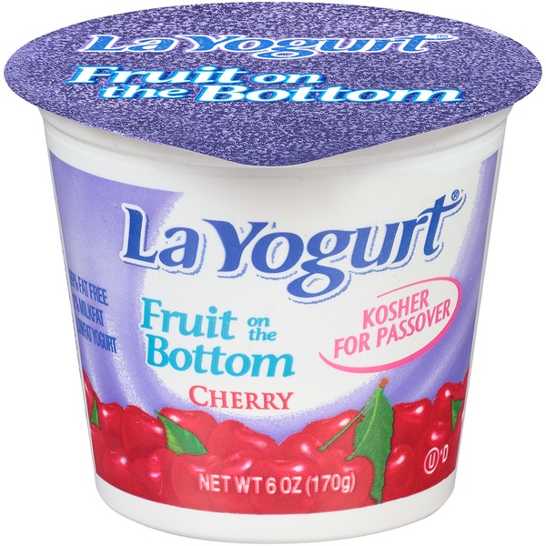 La yogurt fruit on the bottom cherry 6 oz